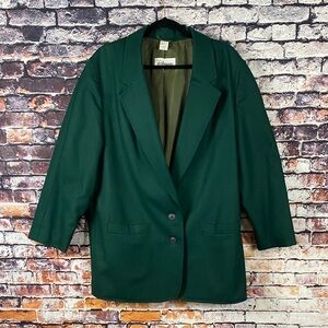 Steilmann Forest Green Tailored Button Up Blazer Jacket Sz 14